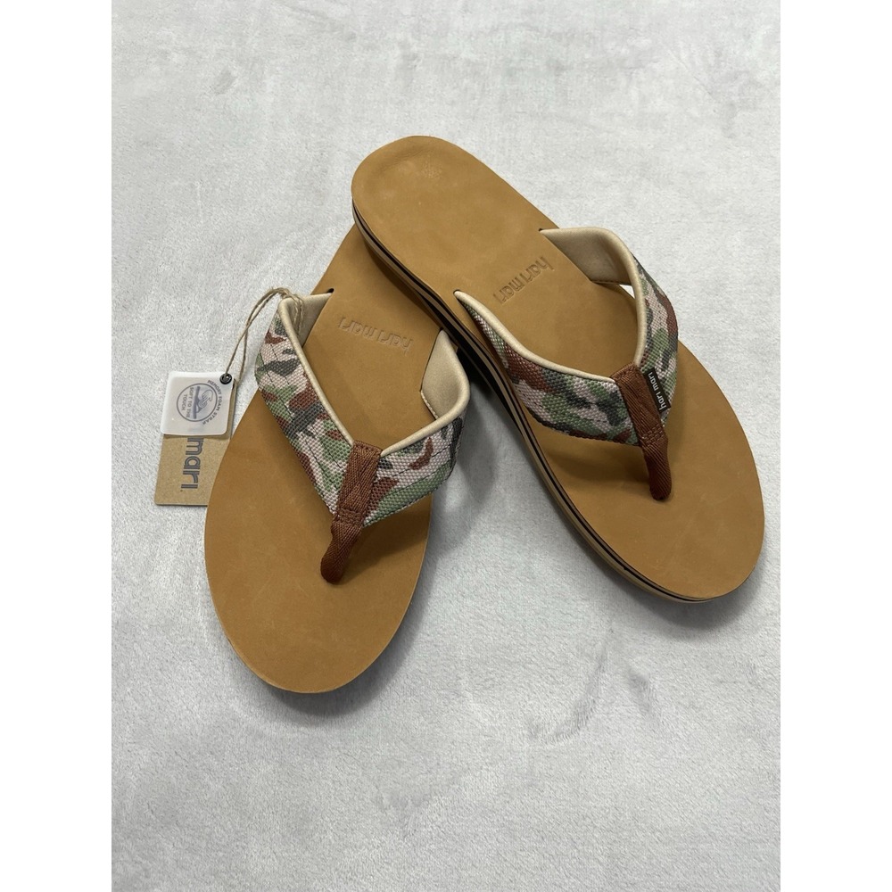 Harri Mari Scouts Sandal Men 13 Woodland Camo Beach Thong Flip Flap
